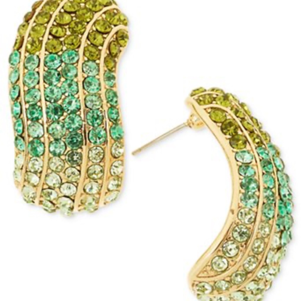 Elegant Gold and Green statement Earrings
